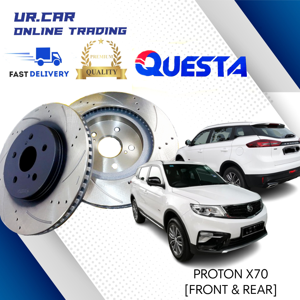 Questa Proton X Brake Disc Rotor Drilled And Sollted Front Depan