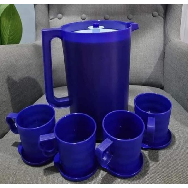 Tupperware Royale Blue Drinking Set Pitcher L L Mug