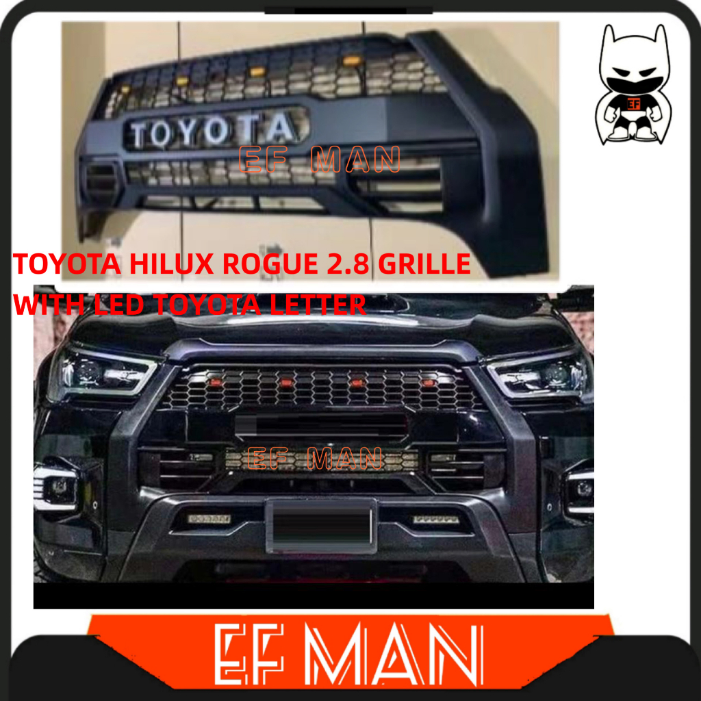 TOYOTA HILUX ROGUE 2 8 GRILLE GRILL WITH LED TOYOTA LETTER DEPAN SALUNG