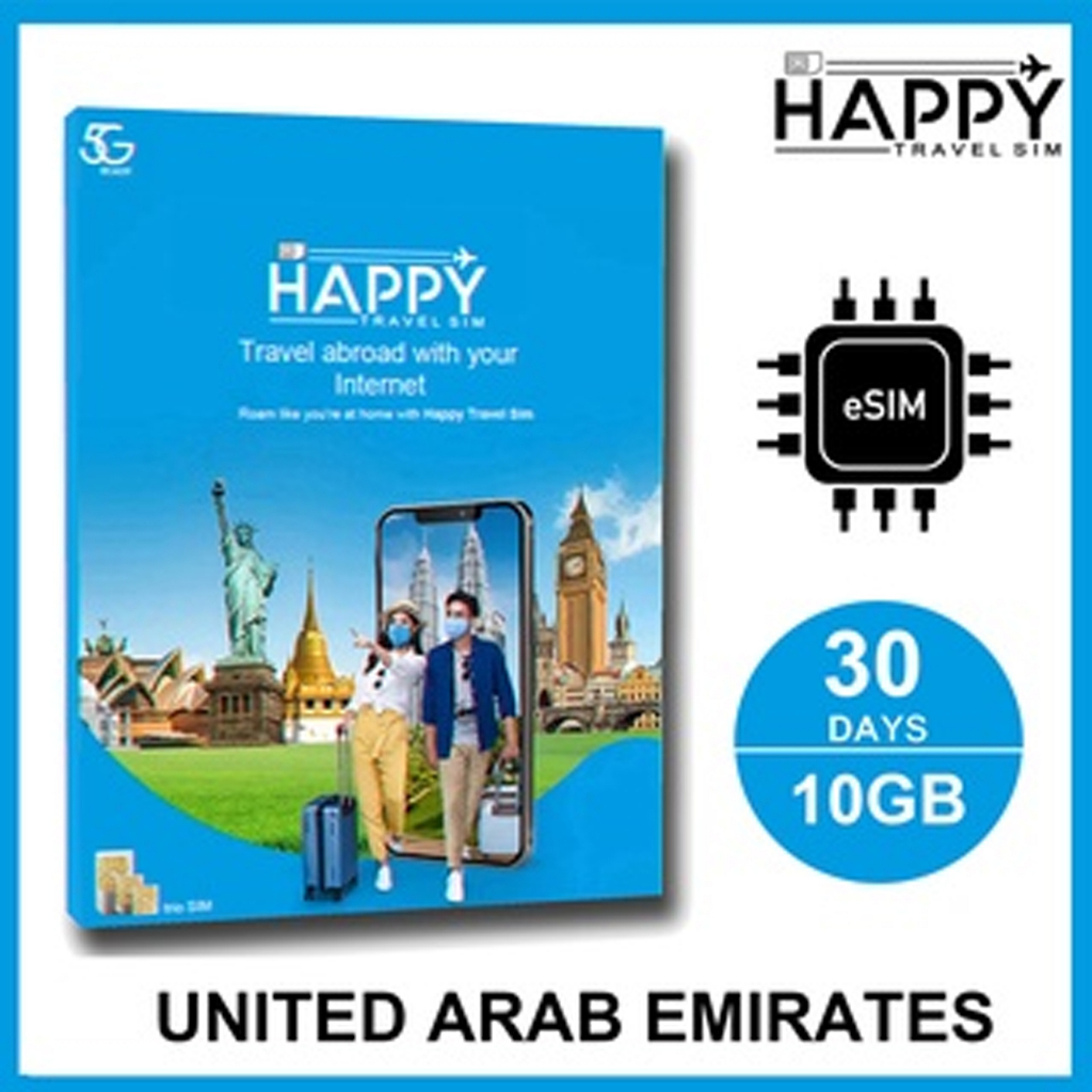 ESIM Dubai Abu Dhabi United Arab Emirates UAE Travel Sim Card Dubai