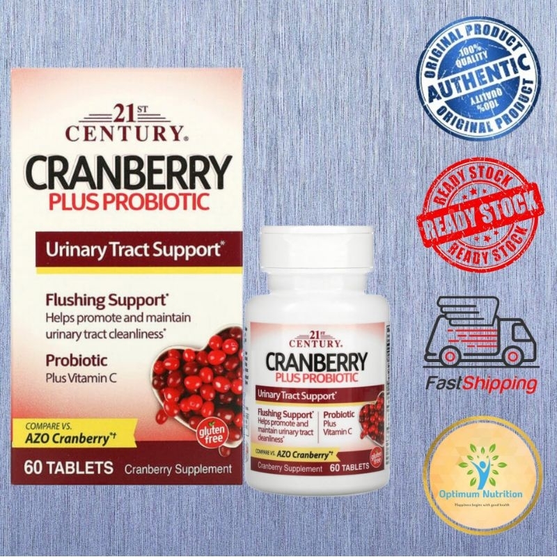 READY STOCK Authentic 21st Century Cranberry Plus Probiotic 60