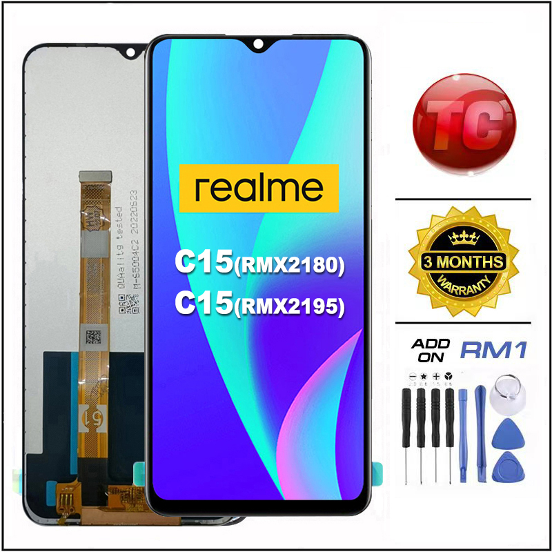 LCD REALME C15 Mediatek RMX2180 C15 Qualcomm RMX2195 Compatible For