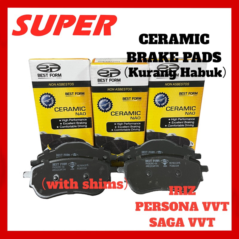 Proton Iriz Persona Vvt Saga Vvt Front Ceramic Brake Pads