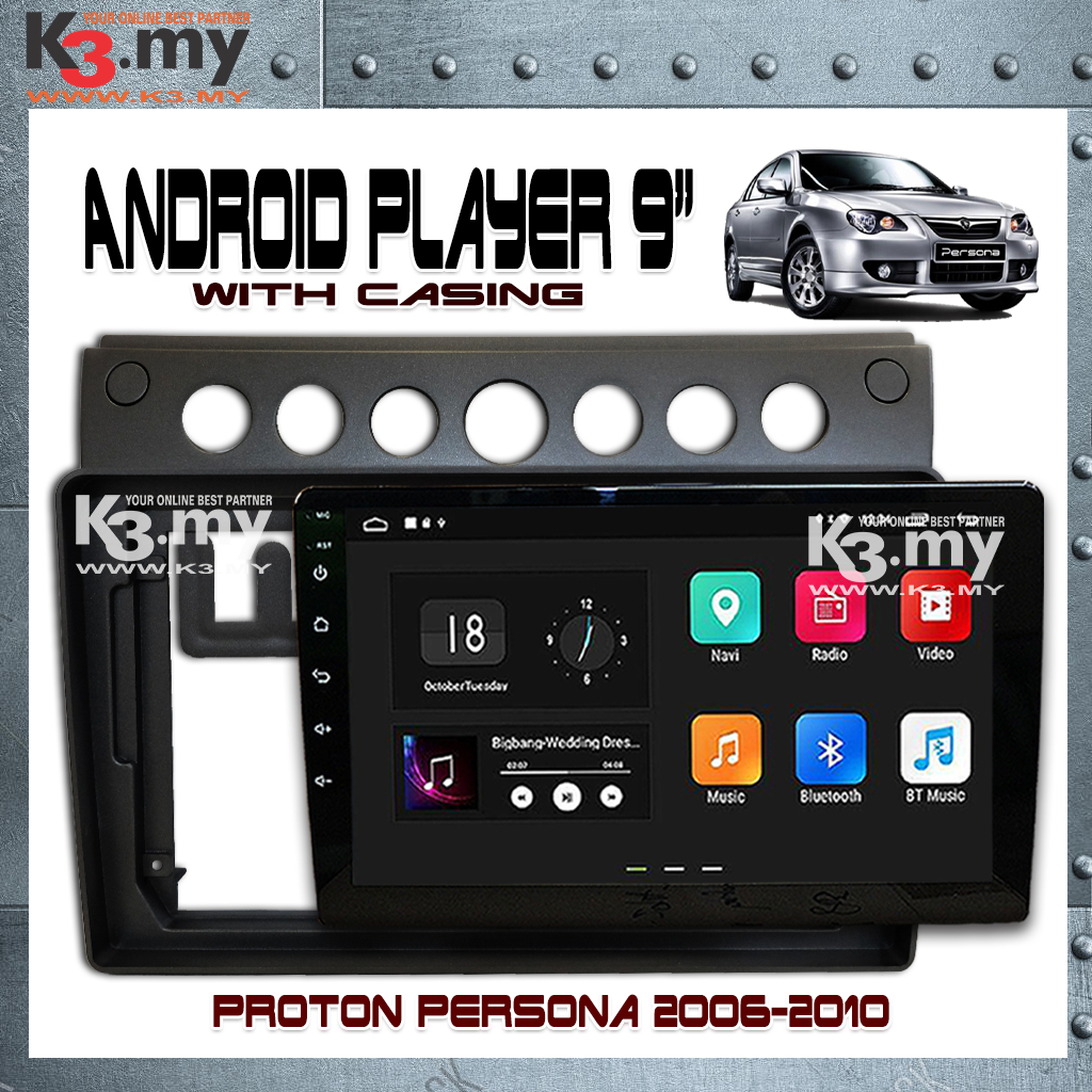 Proton Persona 2006 2010 9 Android Player GPS Waze Casing Set Plug