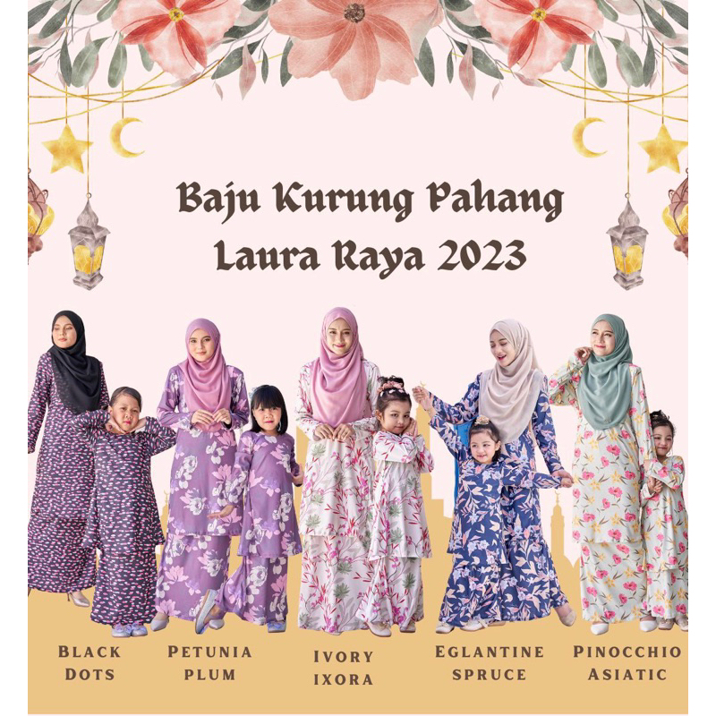 Ready Stock Kurung Pahang Laura Raya Baju Kurung Sedondon