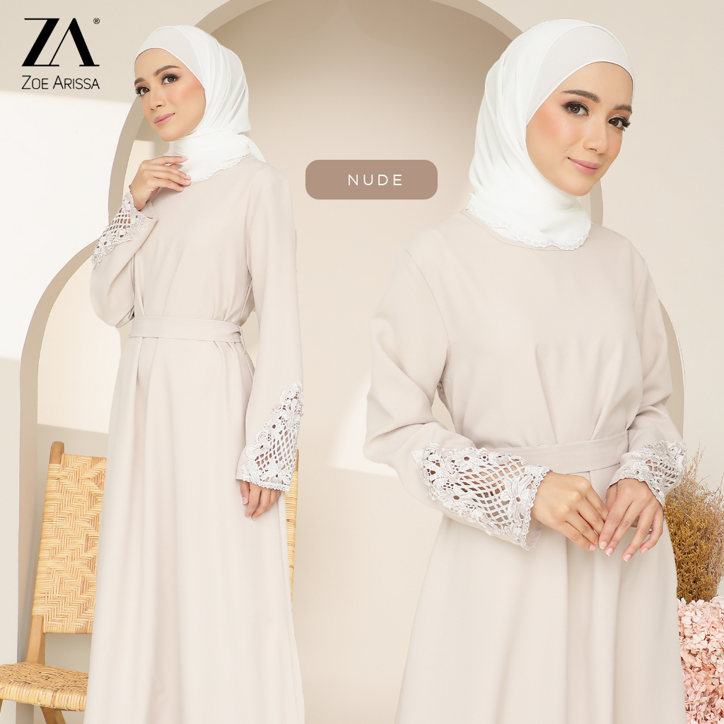 ZOE ARISSA JUBAH MUSLIMAH ABAYA KAFTAN Plain Jubah Labuh Ironless BRICK