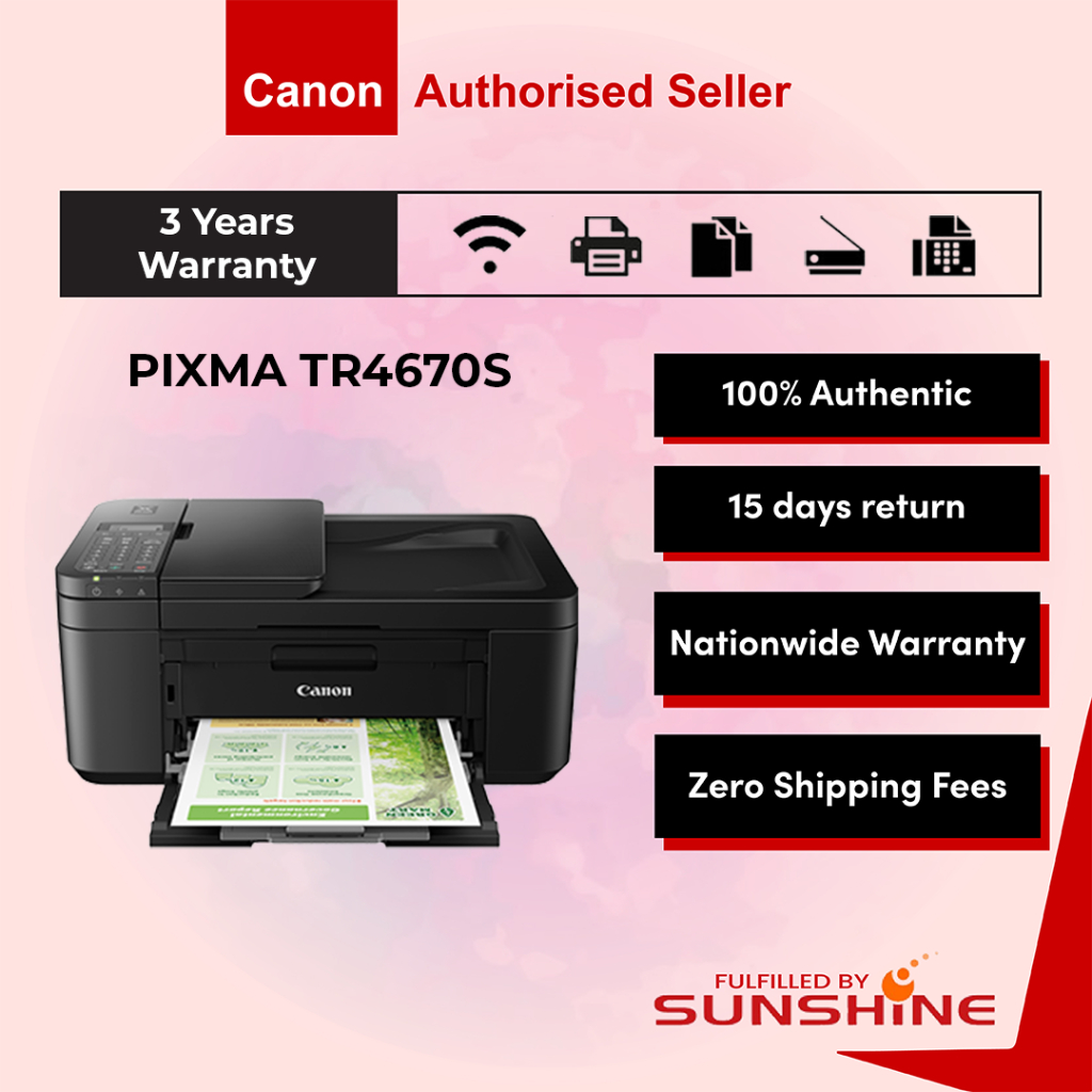 CANON Pixma TR4670S Compact Wireless Office All In One With Fax And