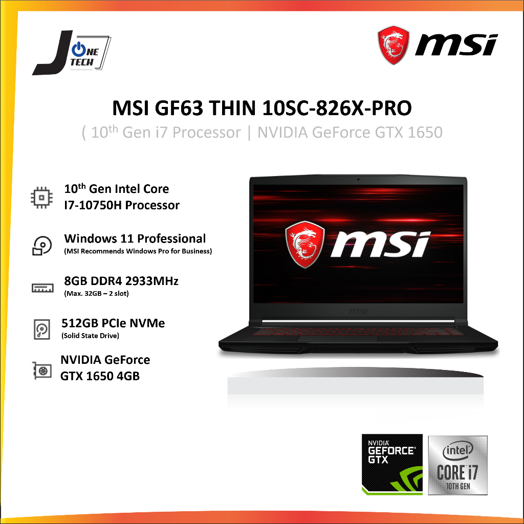 Msi Gf Thin Gaming Laptop Uc Sc I H I H