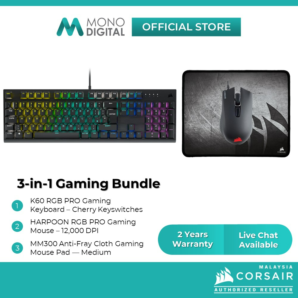 Corsair In Gaming Bundle K Rgb Pro Keyboard Harpoon Rgb Pro