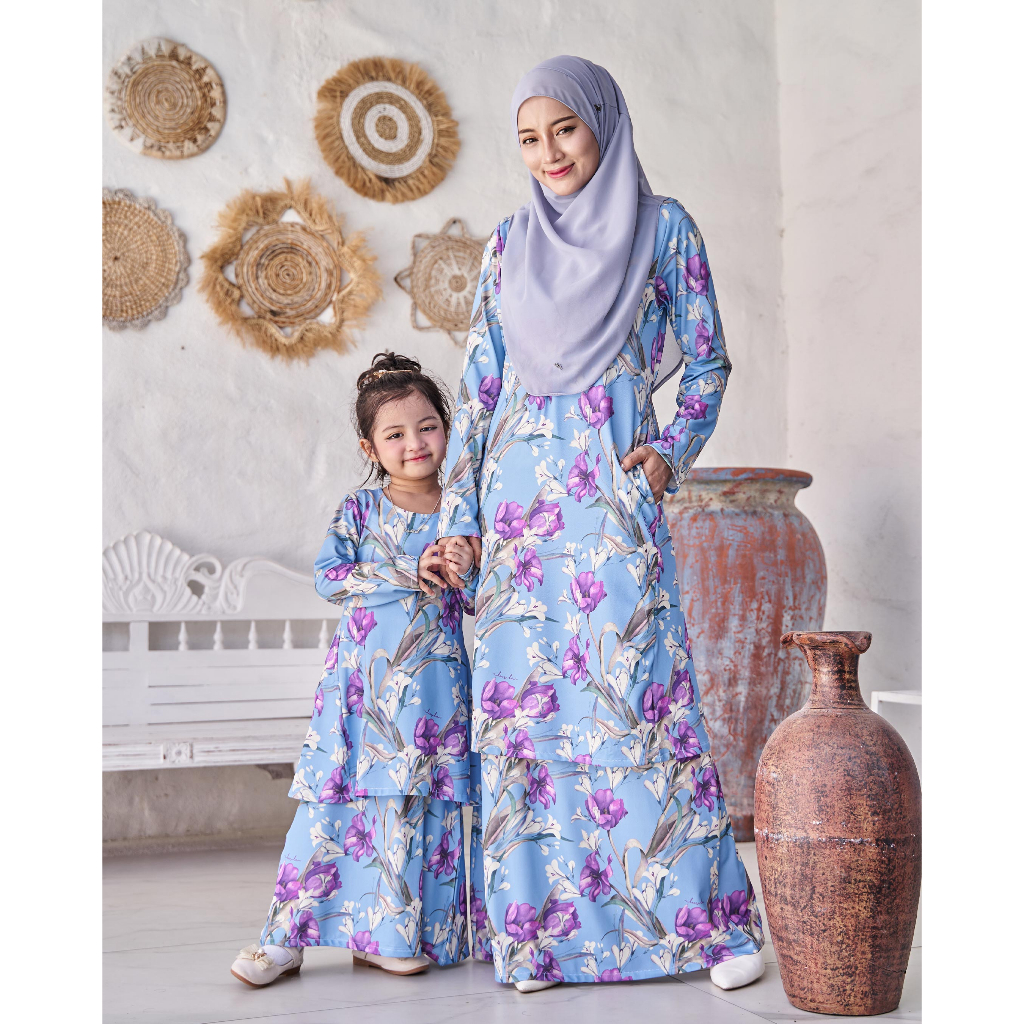 BUY 1 FREE 1 PART 3 LUVLA Baju Kurung Pahang Laura Printed 9 0