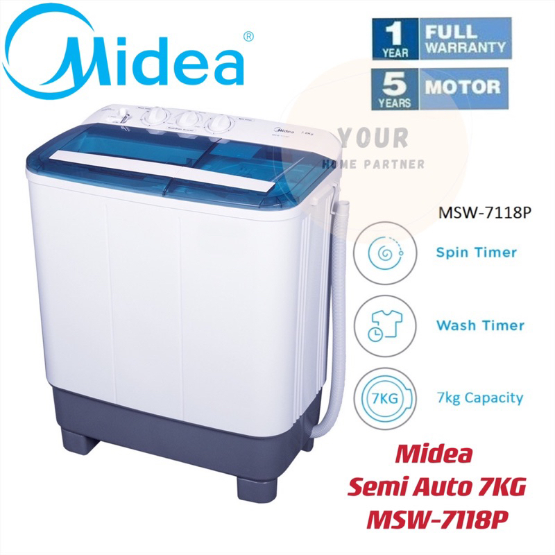 Midea Semi Auto Washing Machine Kg Msw P Shopee Malaysia