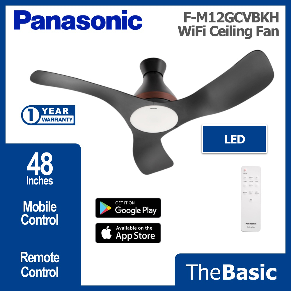 PANASONIC 48 WiFi 3 Blades LED DC Motor Ceiling Fan F M12GCVBKH F