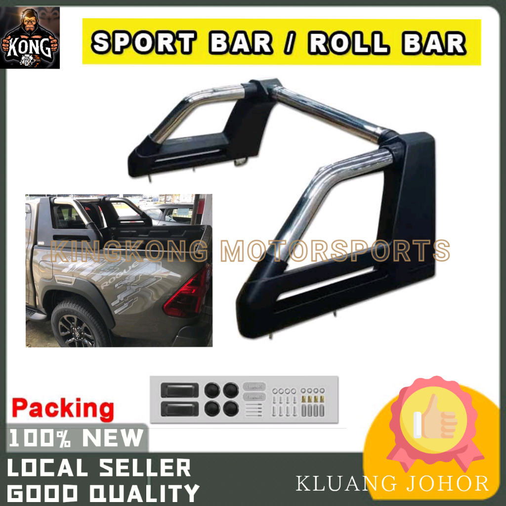 TOYOTA HILUX REVO ROCCO ROGUE OEM SPORT BAR STAINLESS STEEL ROLL BAR