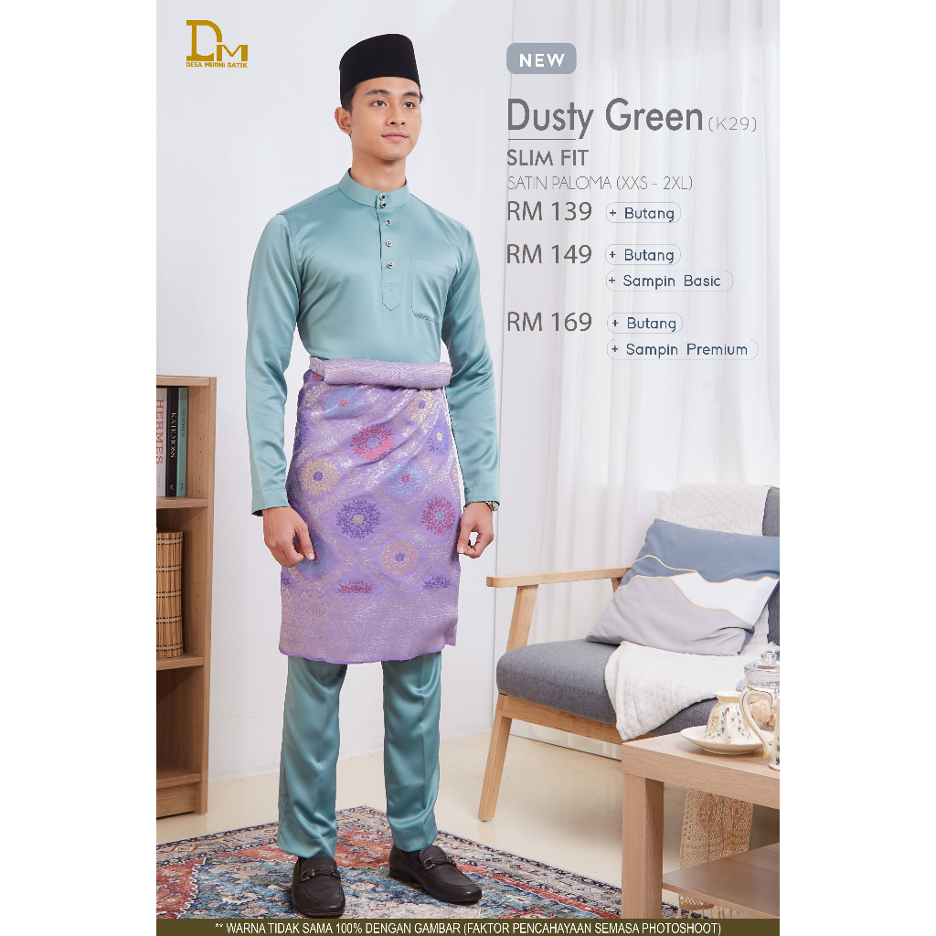 Baju Melayu Slimfit Muhammad Free Exclusive Butang Rm