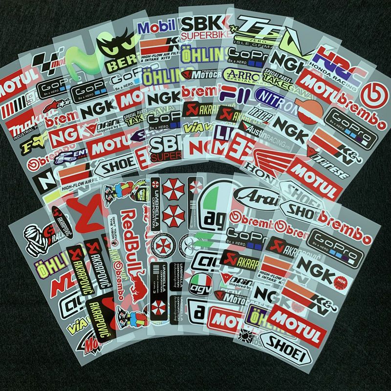 Sticker Motor Strip Decal Reflective Waterprooof Stickers Set