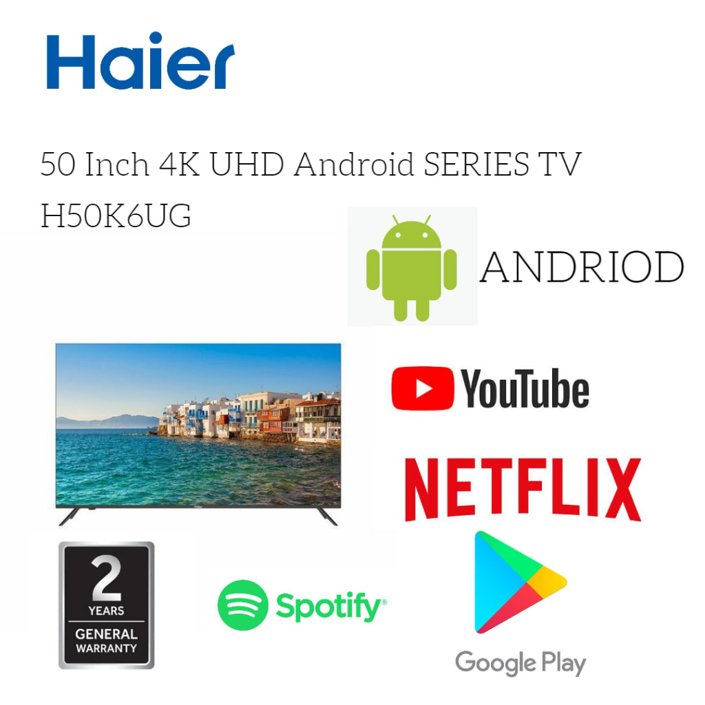 Haier Android Series TV 4K UHD 50 Inch H50K6UG Shopee Malaysia