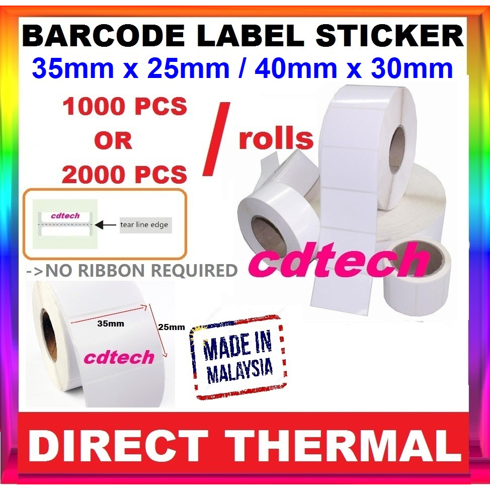 Thermal Barcode Label Barcode Sticker Mm X Mm Mm X Mm