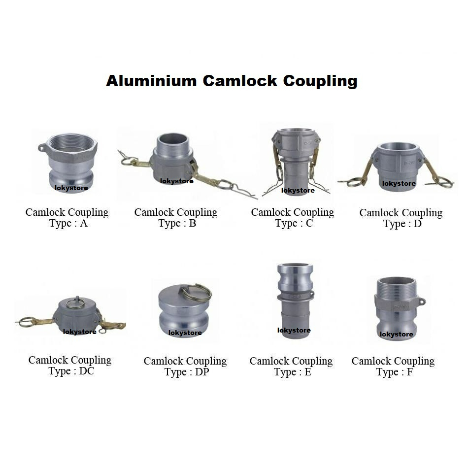 LOCAL Aluminum Camlock Coupling Type A B C D E F DC DP AL50 AL600