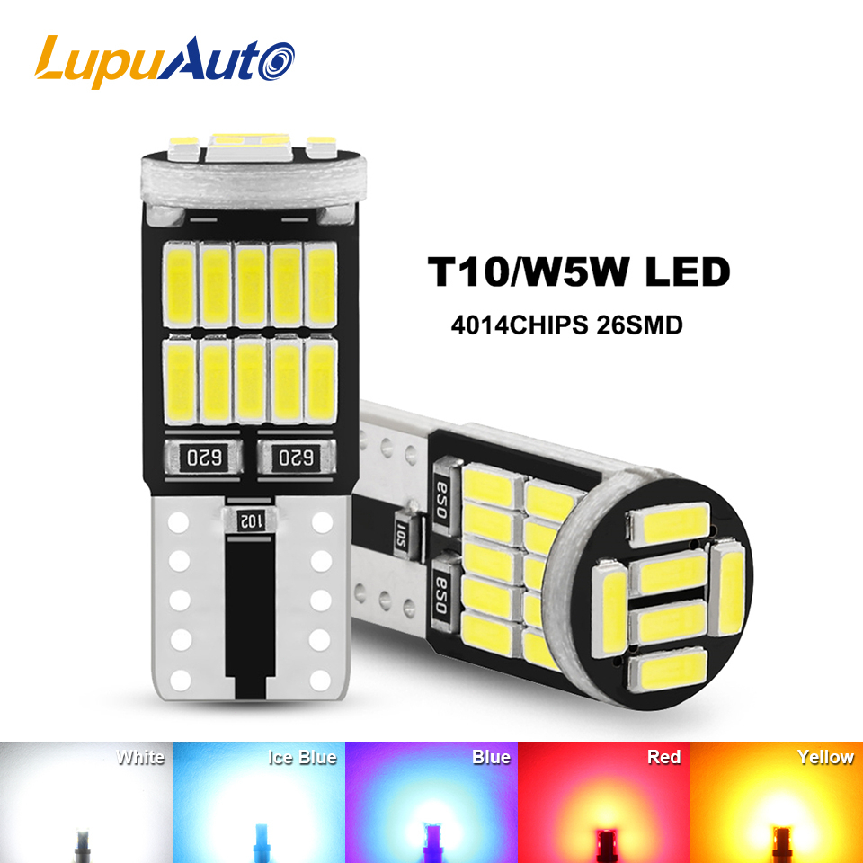 LupuAuto 2PCS LED T10 W5W Reading Light LED Bulb 3014SMD Super Bright