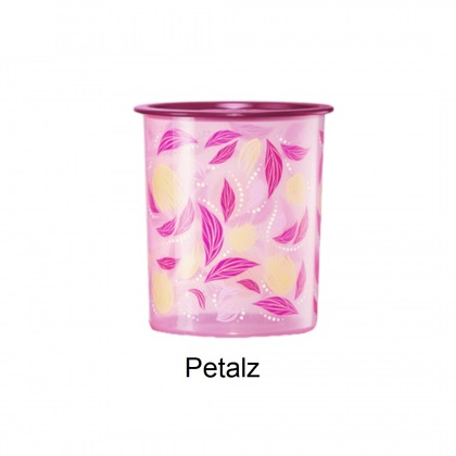 Tupperware Petalz Window Canister Blue Royale Bloom One Touch