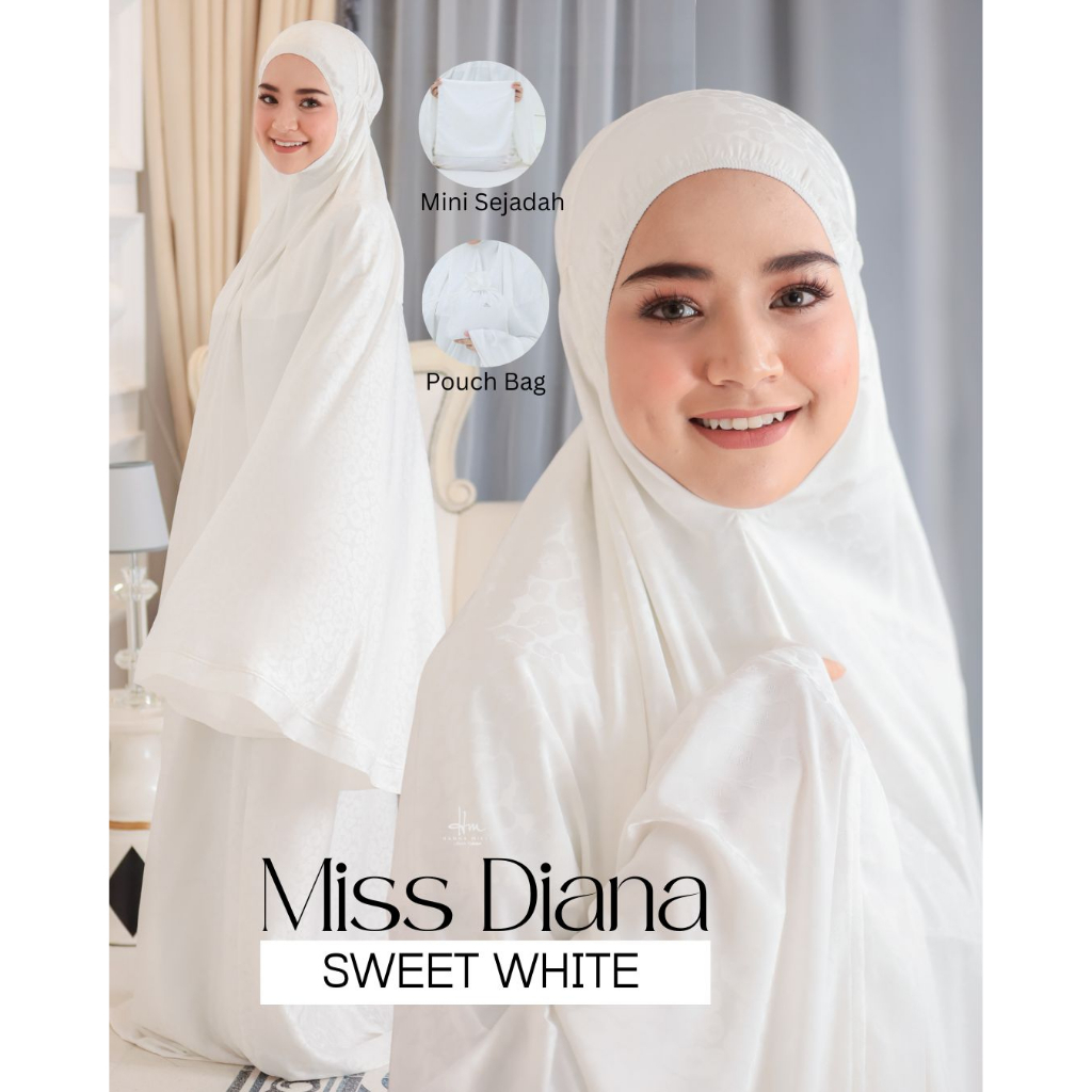 Free Box Telekung Travel Satin Silk Premium Miss Diana By Hanna Mirae