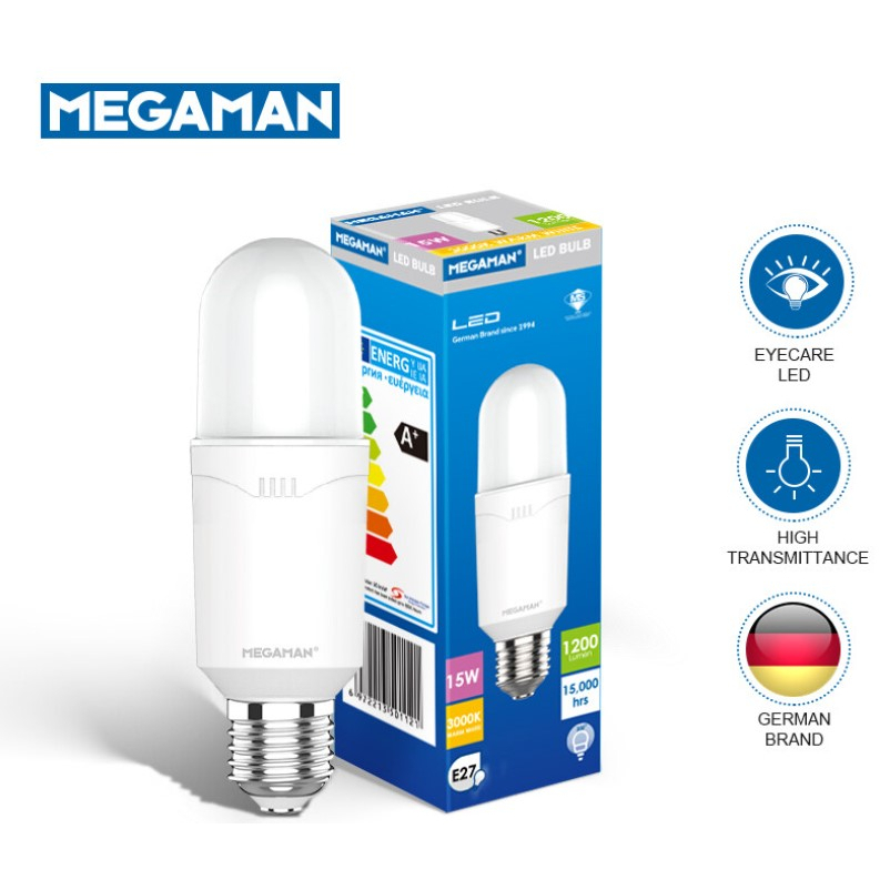 Megaman LED Stick Light Bulbs E27 10W 6500K 15W 3000K Warm White Ultra