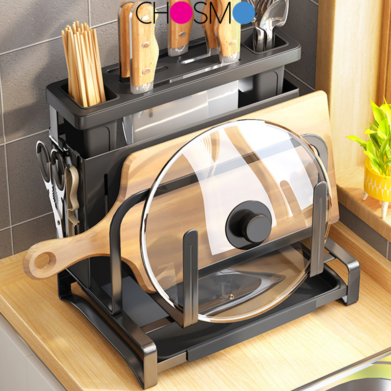 Stainless Steel Knife Holder Storage Rack Spoon Holder Rak Pisau