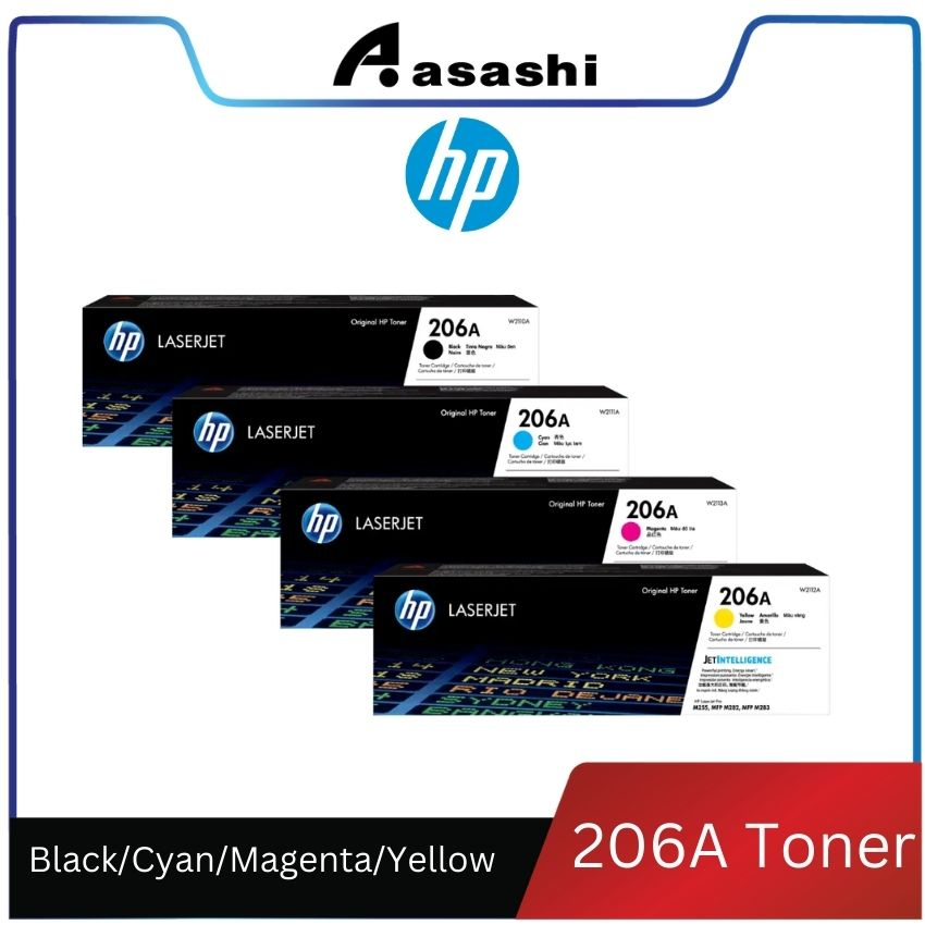 HP 206A Black Cyan Yellow Magenta Toner Cartridge Shopee Malaysia