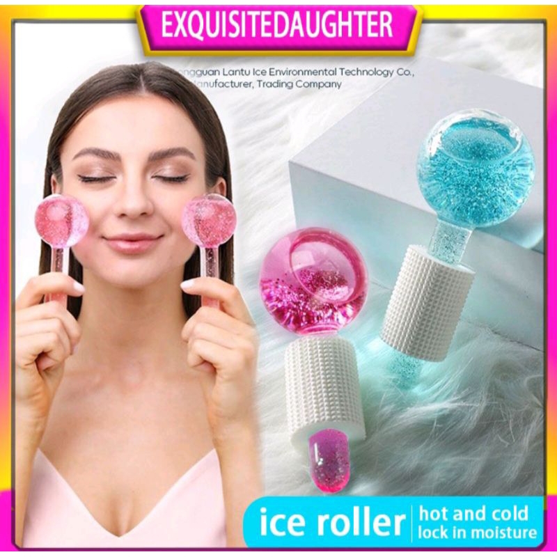 Ice Roller Globes Facial Roller Cold Skin Massagers Crystal Glass Ball