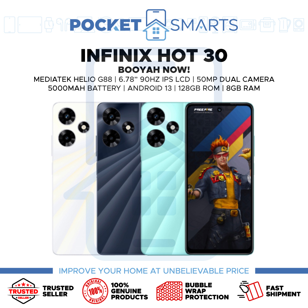 Malaysia Set Infinix Hot 30 G88 128GB 256GB ROM 8GB RAM Hot 20