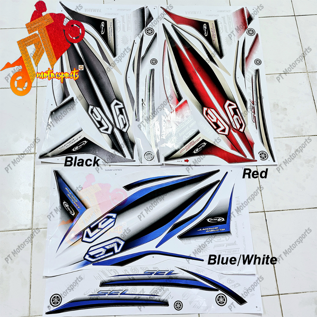 Lc Sticker Purba Body Stripe Ready Stock Red Black Blue White Lc