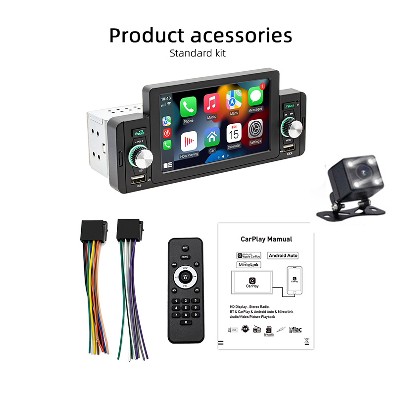 Essgoo Single Din Car Player Bluetooth Multimedia Mp Player With