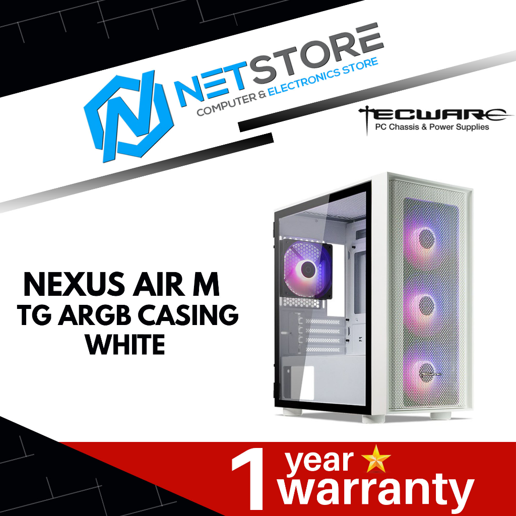 Tecware Nexus Air M Tg Argb Casing White Twca Nexama Wh Shopee Malaysia