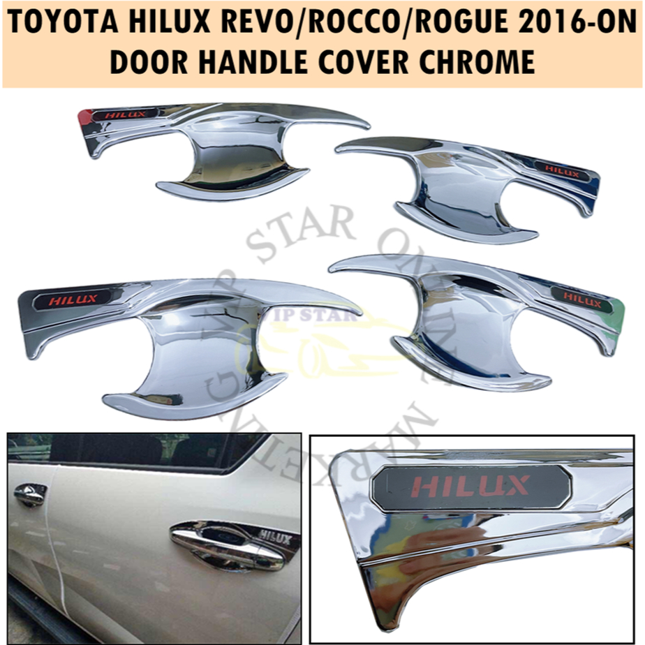 TOYOTA HILUX REVO ROCCO ROGUE 2016 ON DOOR HANDLE COVER CHROME HILUX