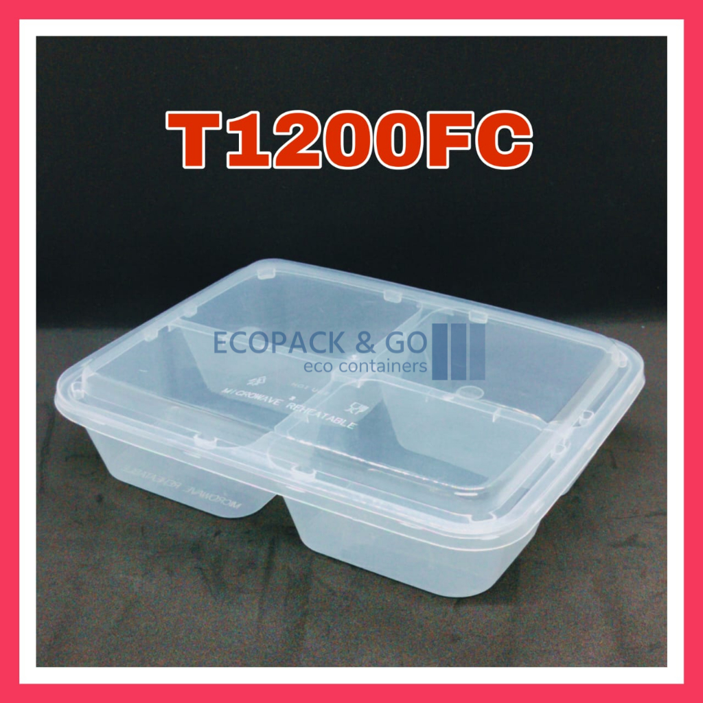 TAGE T1200FC 4 Compartment Lunch Box Dome LID Tapau Disposable