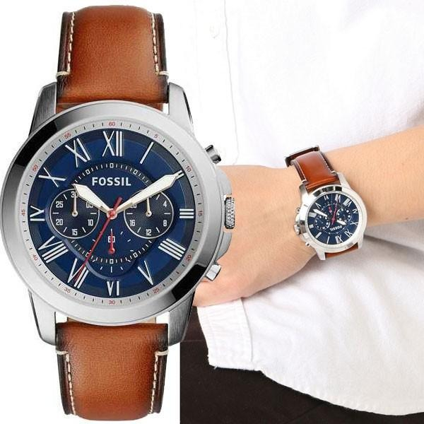 Fossil Men S Me Grant Twist Three Hand Luggage Leather Watch Brown