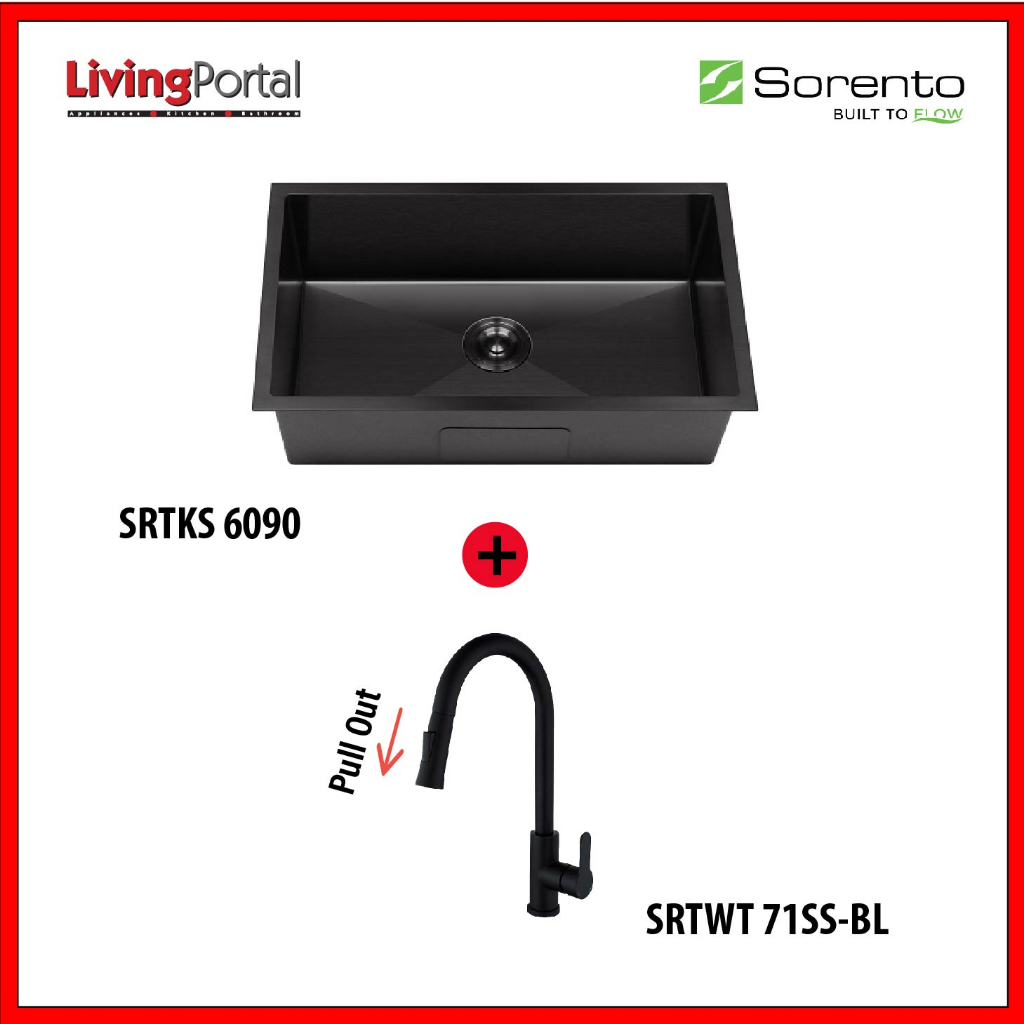 Sorento Srtks Bl Nano Black Stainless Steel Kitchen Sink