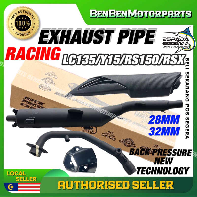 ESPADA Back Pressure 28MM Racing Exhaust Pipe Y15ZR Y15 RS150 RSX150