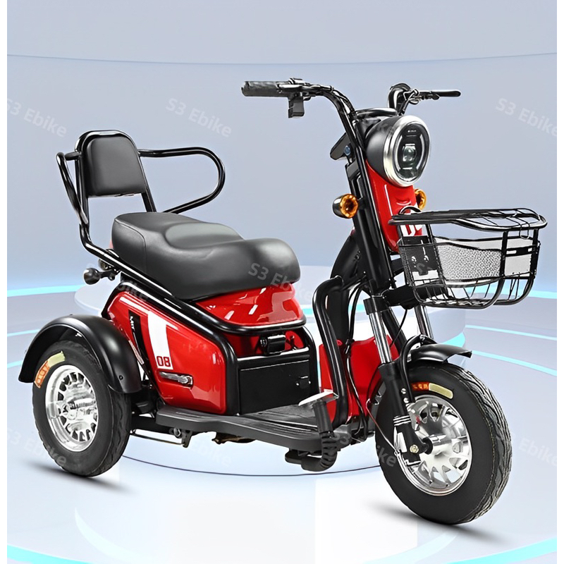 Electric Tricycle 3 Seater Scooter Skuter Elektrik Three Wheels Adult E