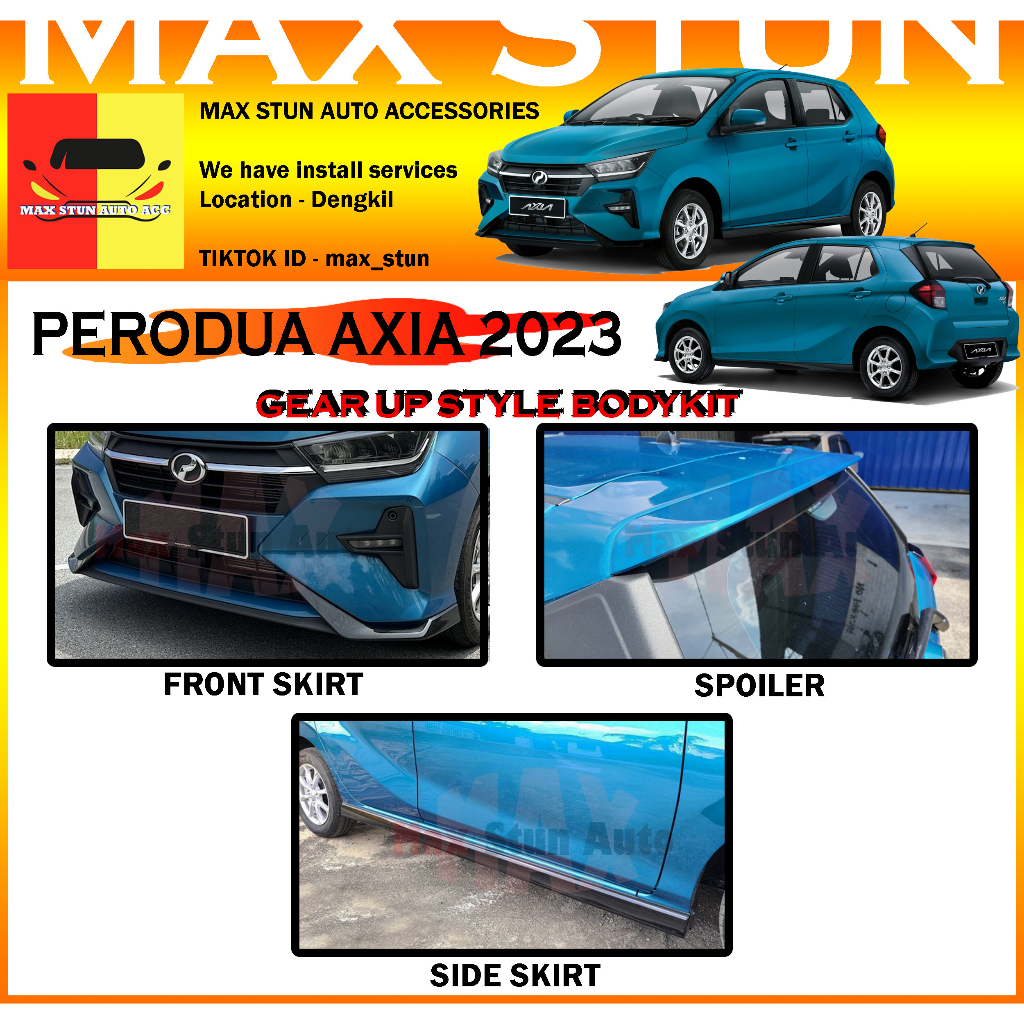 Perodua Axia Gear Up Fullset Bodykit Gu Skirt Lip New Axia Body