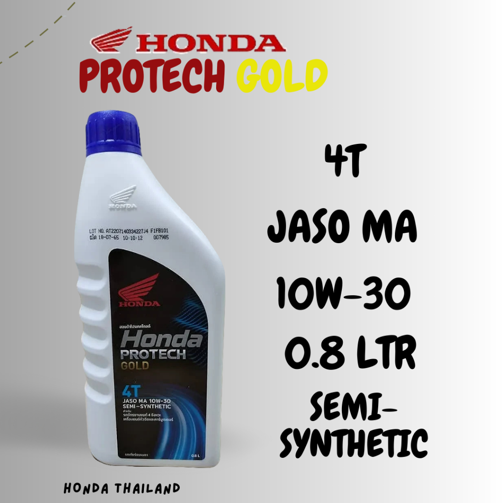 Engine Oil Honda Protech GOLD 4T JASO MA 10W 30 SEMI SYNTHETIC For