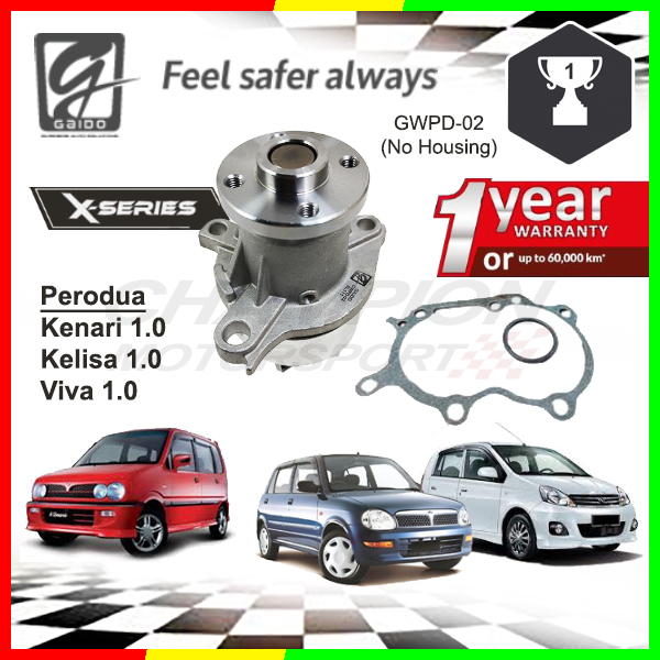 Gaido Water Pump Perodua Kelisa Kenari Viva Gasket Included No