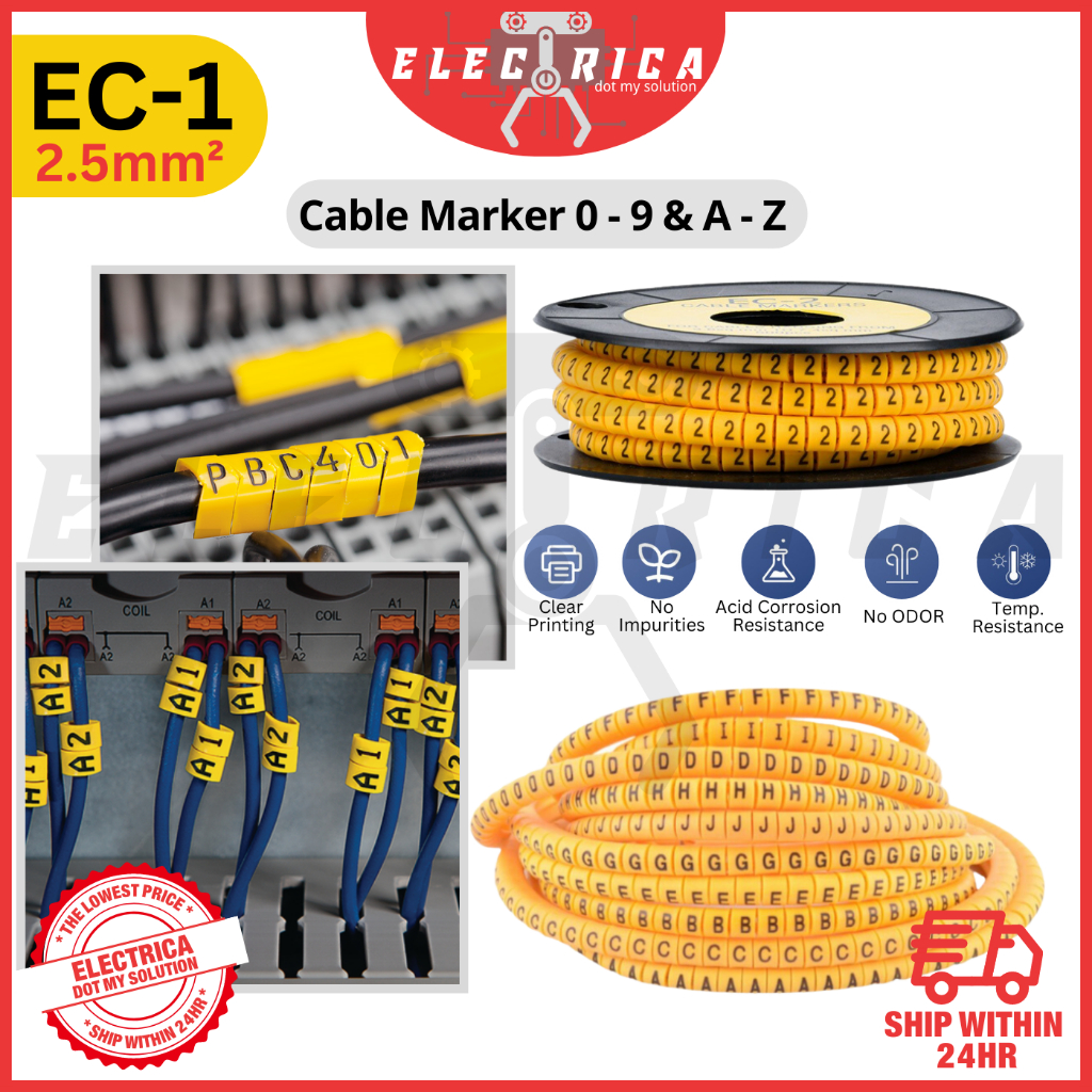 Ec Cable Marker Numbering A Z Alphabets Shopee Malaysia