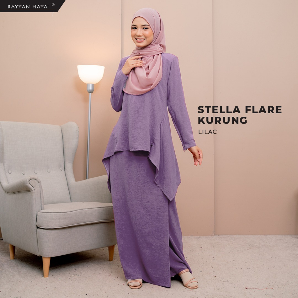 FLASH SALE RM45 Rayyan Haya Stella Flare Kurung Ironless Nursing