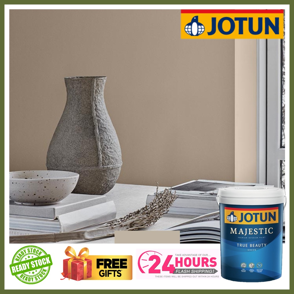 JOTUN 1L 12076 MODERN BEIGE Majestic True Beauty Sheen Cat Dalam Kilat