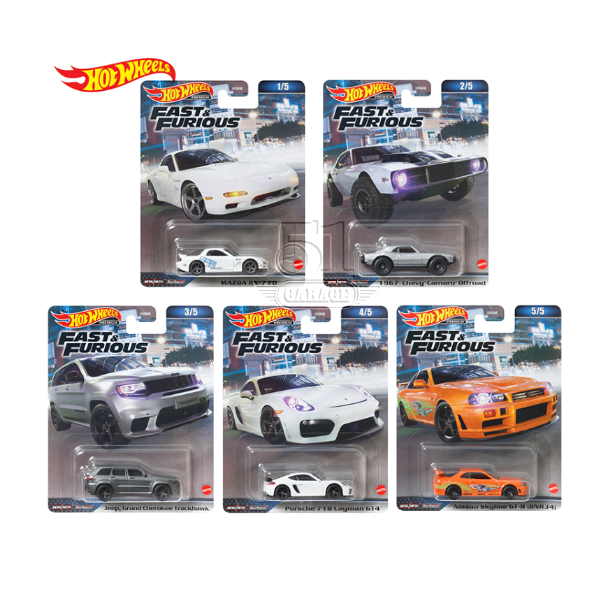 Hot Wheels Premium Fast Furious Series Skyline GTR R Mazda RX