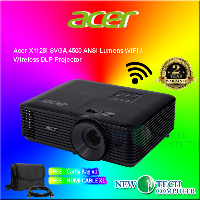 Acer X1128i SVGA 4500 ANSI Lumens WiFi Wireless DLP Projector High