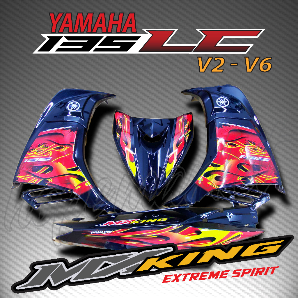 STRIPE MOTOR YAMAHA LC135 NEW V2 V7 TRIBAL X FIRE FLAME CUSTOM BODY