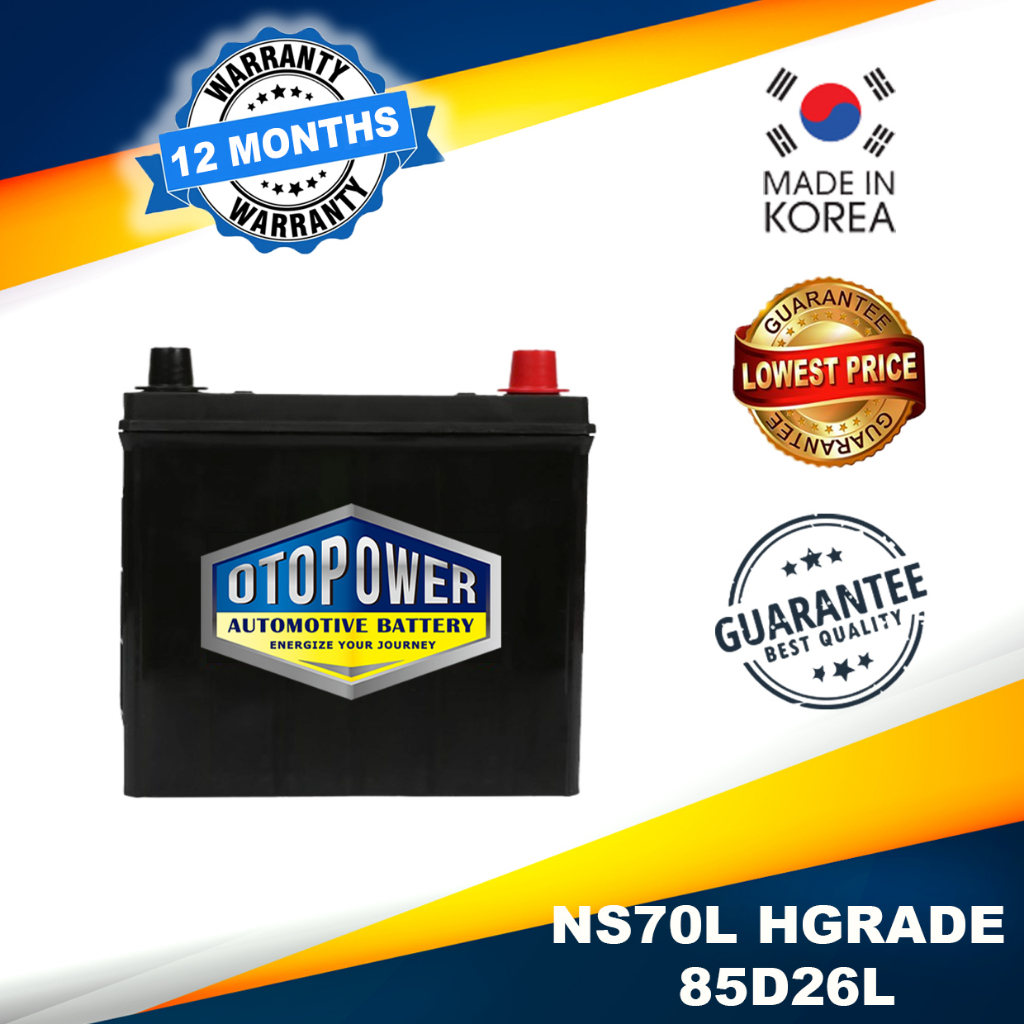 Otopower NS70L 85D26L Korean High Grade Mf Battery Car Battery For