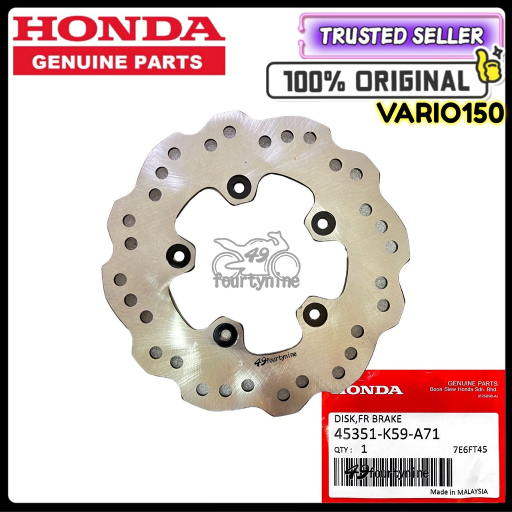 Originnal Honda Vario Front Disc Plate Piring Disc Original